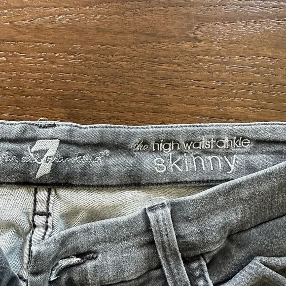 7 for All Mankind Denim Jeans Skinny High Waist Ankle Grey Womens Size 32 - Picture 6 of 12